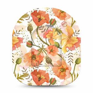 ExpressionMed Peachy Blooms Pod Full Wrap Sticker Single with Matching Omnipod Patch Sticker Peachy bloomy Flowers Vinyl Graphics Pump design