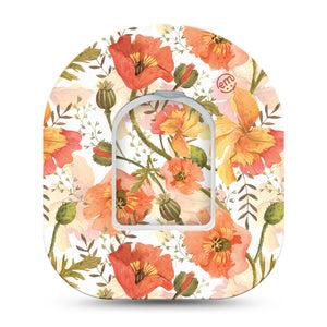 ExpressionMed Peachy Blooms OmniPod Single Tape and Sticker