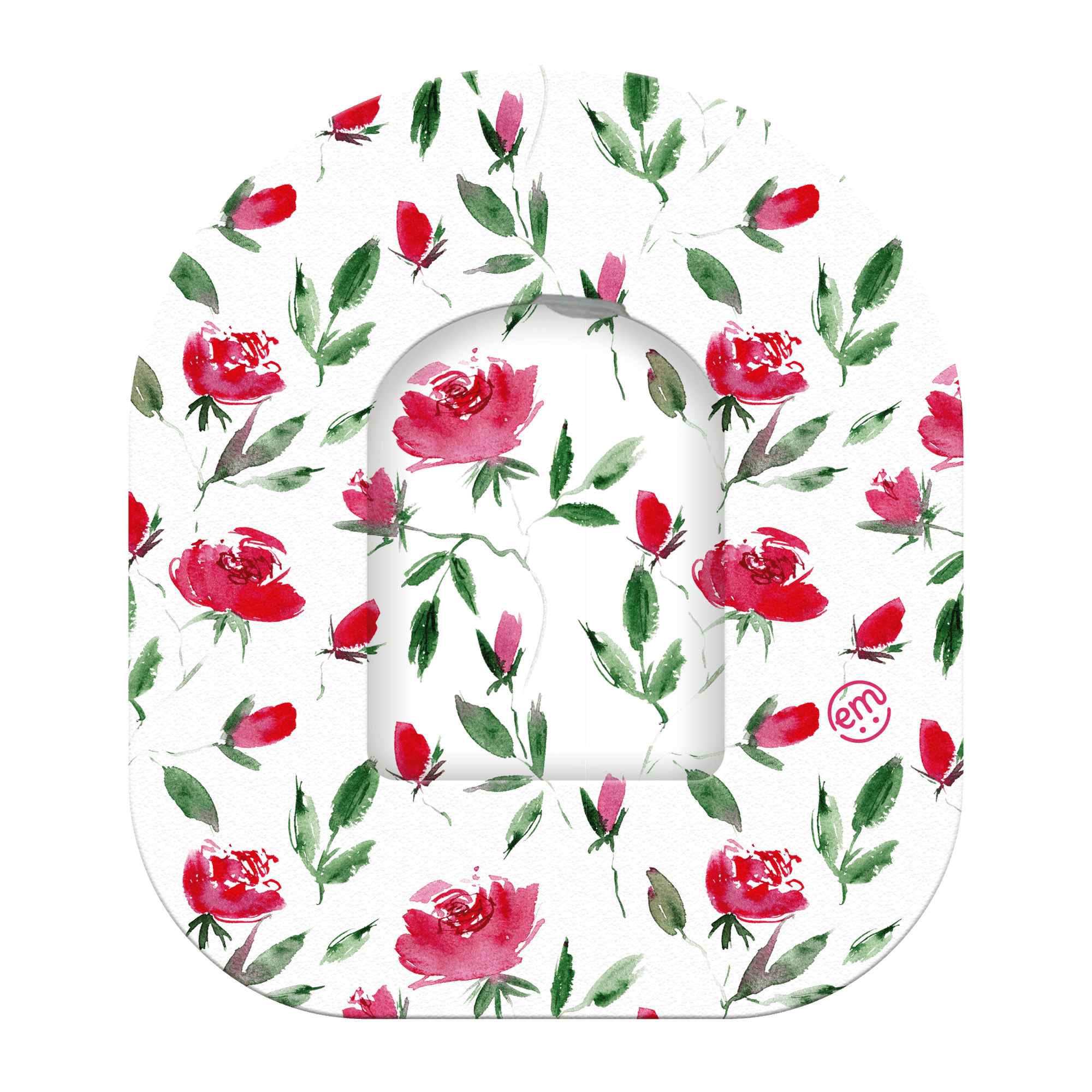 ExpressionMed Rose Garden Omnipod Full Wrap Center Sticker and Mini Tape Rose Petals Themed Vinyl Sticker and Tape Design Pump Design