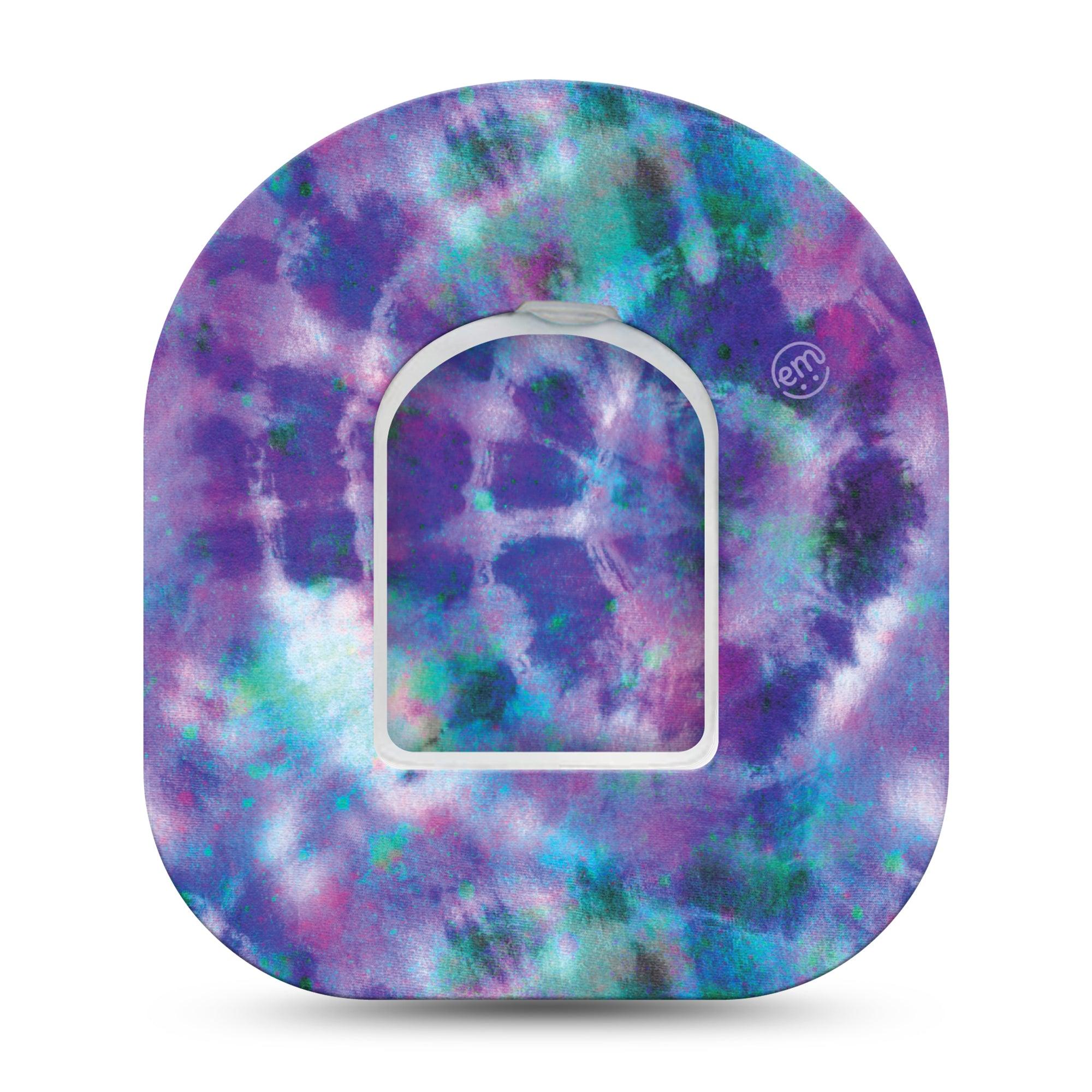 ExpressionMed Purple Tie Dye OmniPod Tape with center sticker
