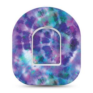 ExpressionMed Purple Tie Dye OmniPod Tape with center sticker