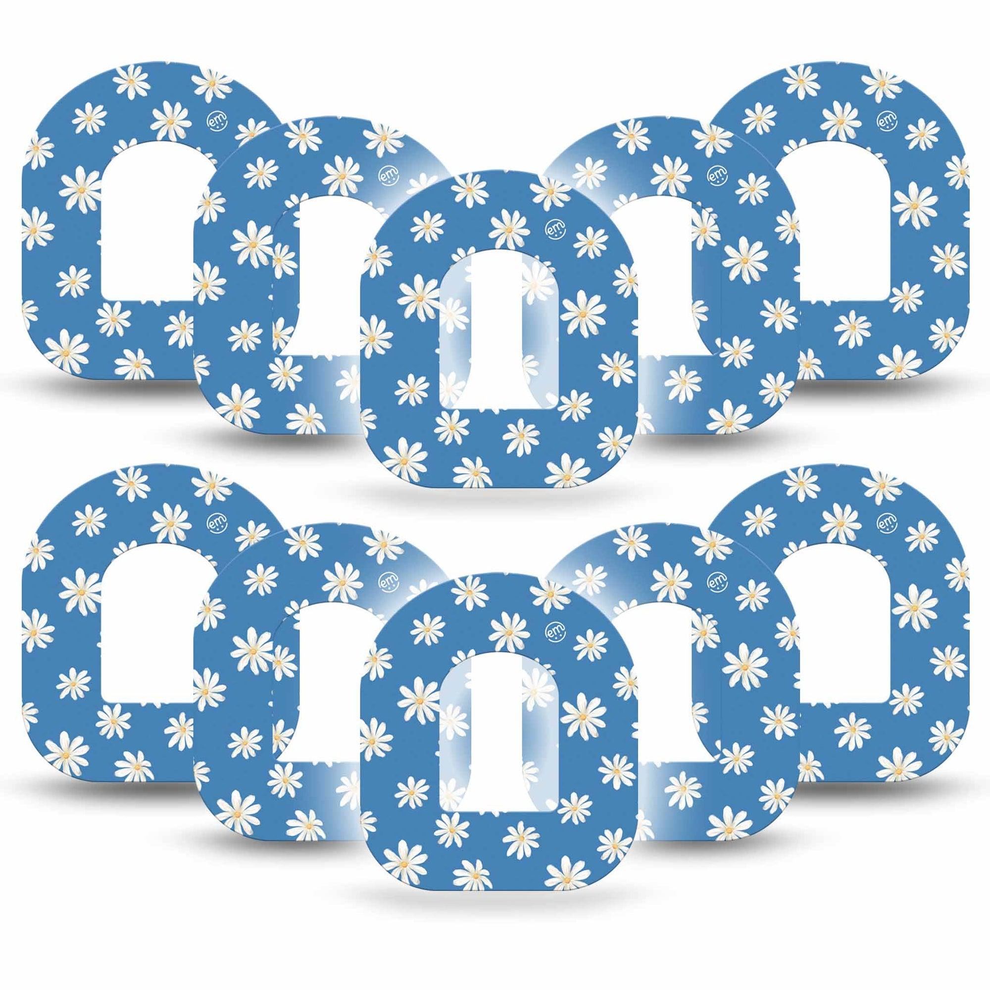 ExpressionMed Watercolor Poppies Omnipod Tape 10-Pack Tape Bunch Of Daisies Themed, Adhesive Patch Pump Design