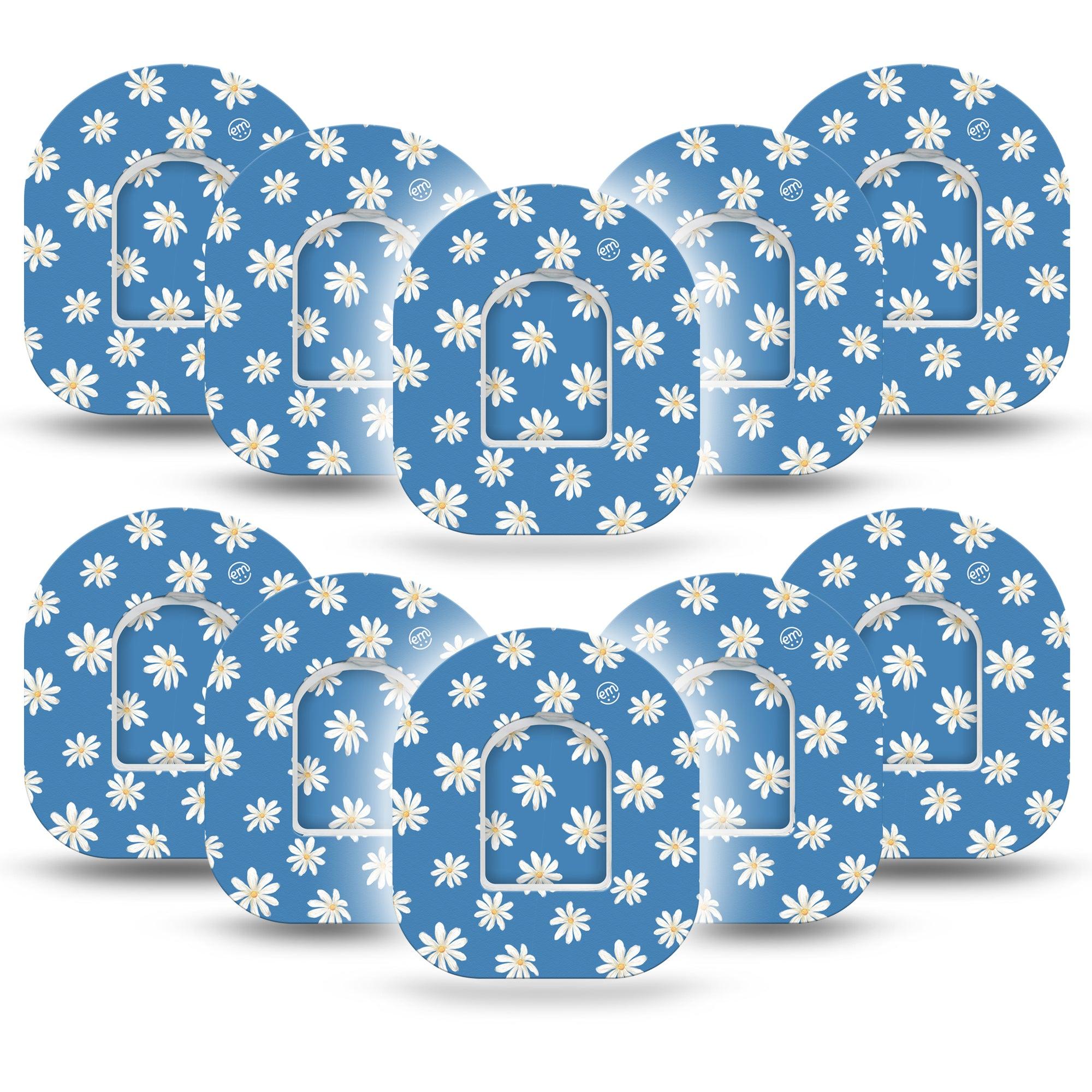 ExpressionMed Watercolor Poppies Omnipod Tape 10-Pack Tape + 10-Pack Sticker Painted Artwork Themed, Adhesive Patch Pump Design