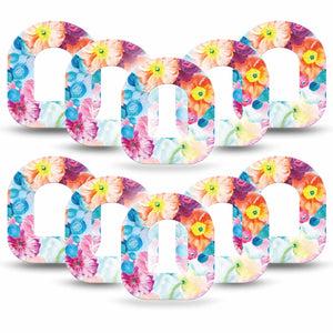 ExpressionMed Watercolor Poppies Omnipod Tape 10-Pack Tape Watercolor Bliss, Adhesive Patch Pump Design