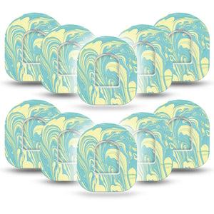 ExpressionMed Mixed Playdough Omnipod Overlay Tape, 10-Pack, Fun Playdough Design Pump Tape with center stickers