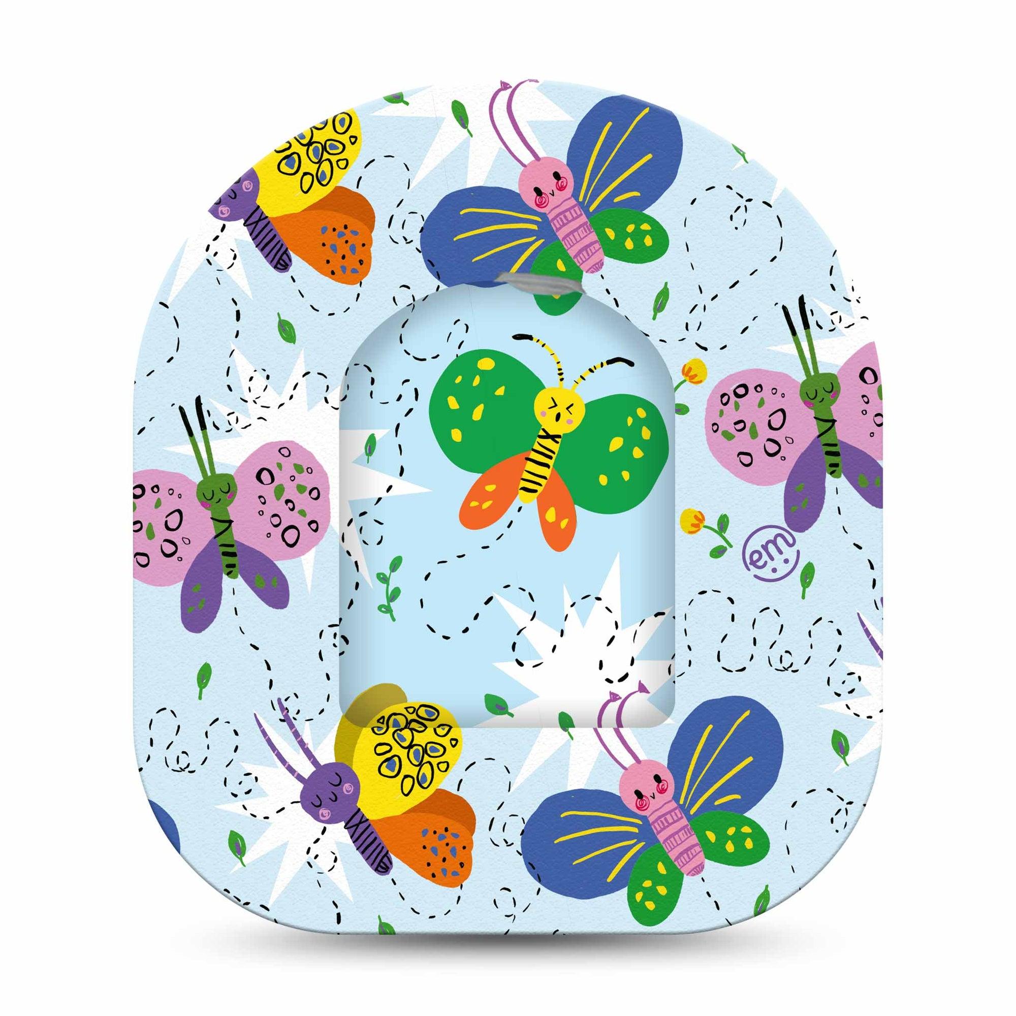 Cute Butterflies Pod Sticker Single Sticker with Matching Sticker Light Colored Happy Butterflies Pump Design