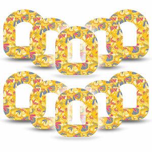ExpressionMed Yellow Butterfly Wings Omniod Tape, 10-Pack, Elegant Wings, CGM Plaster Patch Design