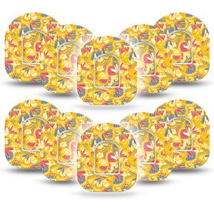 ExpressionMed Yellow Butterfly Wings Omniod Tape, 10-Pack, Elegant Wings, CGM Plaster Patch Design with center stickers