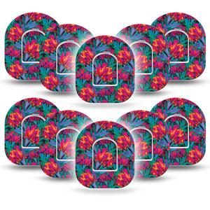 Bold Petals Pod Tape, 10-pack, Bold Toned Florals Inspired Design Plaster Patch with center stickers