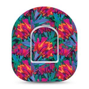 Bold Petals Pod Tape, Single, Bold Toned Florals Inspired Design Adhesive Patch with center sticker