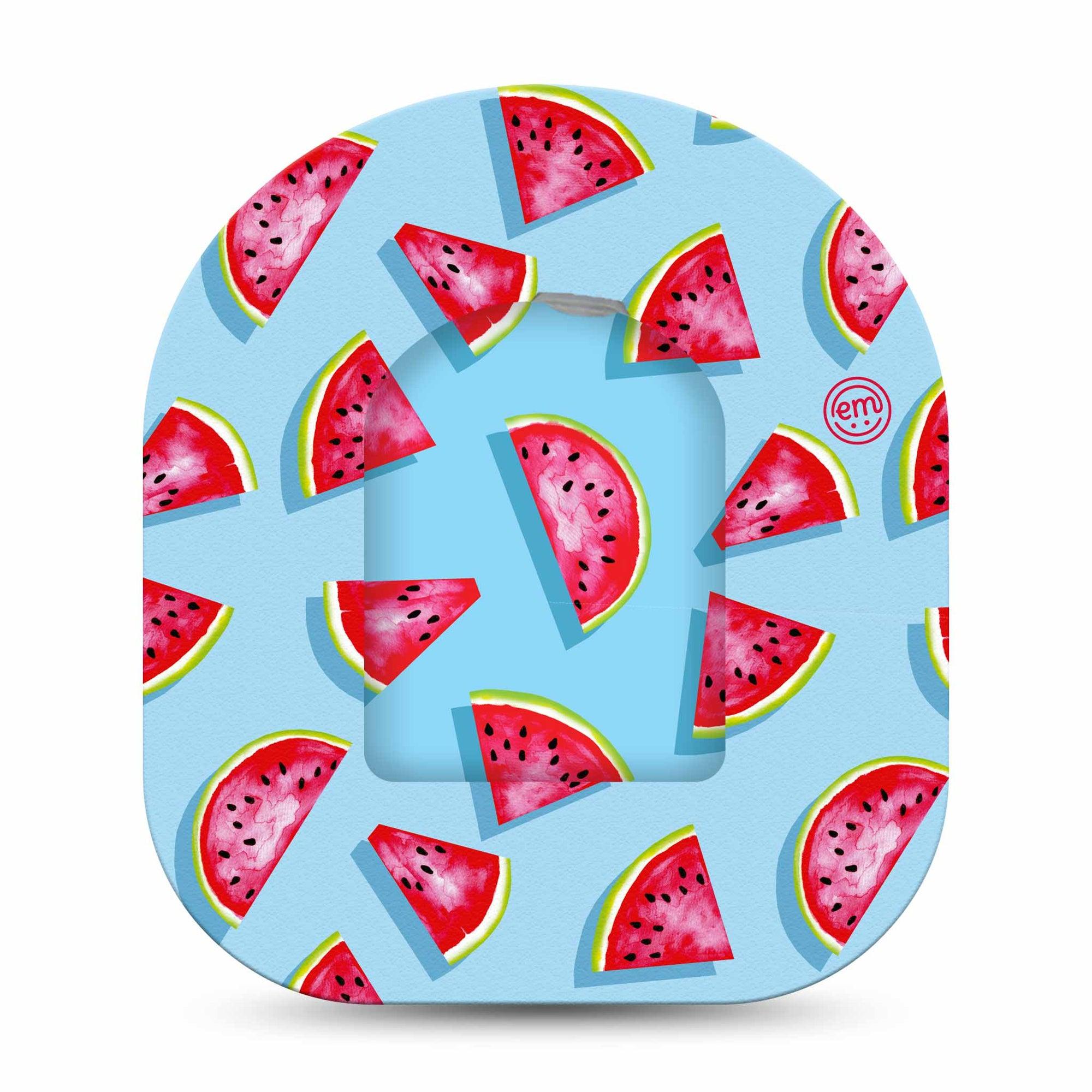 ExpressionMed Watermelon Slices Omnipod Full Wrap Center Sticker and Mini Tape Refreshing Food Inspired Vinyl Sticker and Tape Design Pump Design