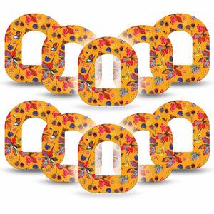 ExpressionMed Buzzing Wings Omniod Tape, 10-Pack Tapes, Colorful Garden, CGM Overlay Patch Design
