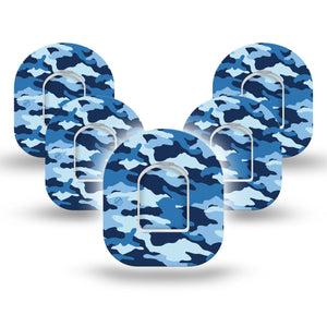 Blue Camo Pod Tapes 5-Pack Stickers and 5-Pack Tapes