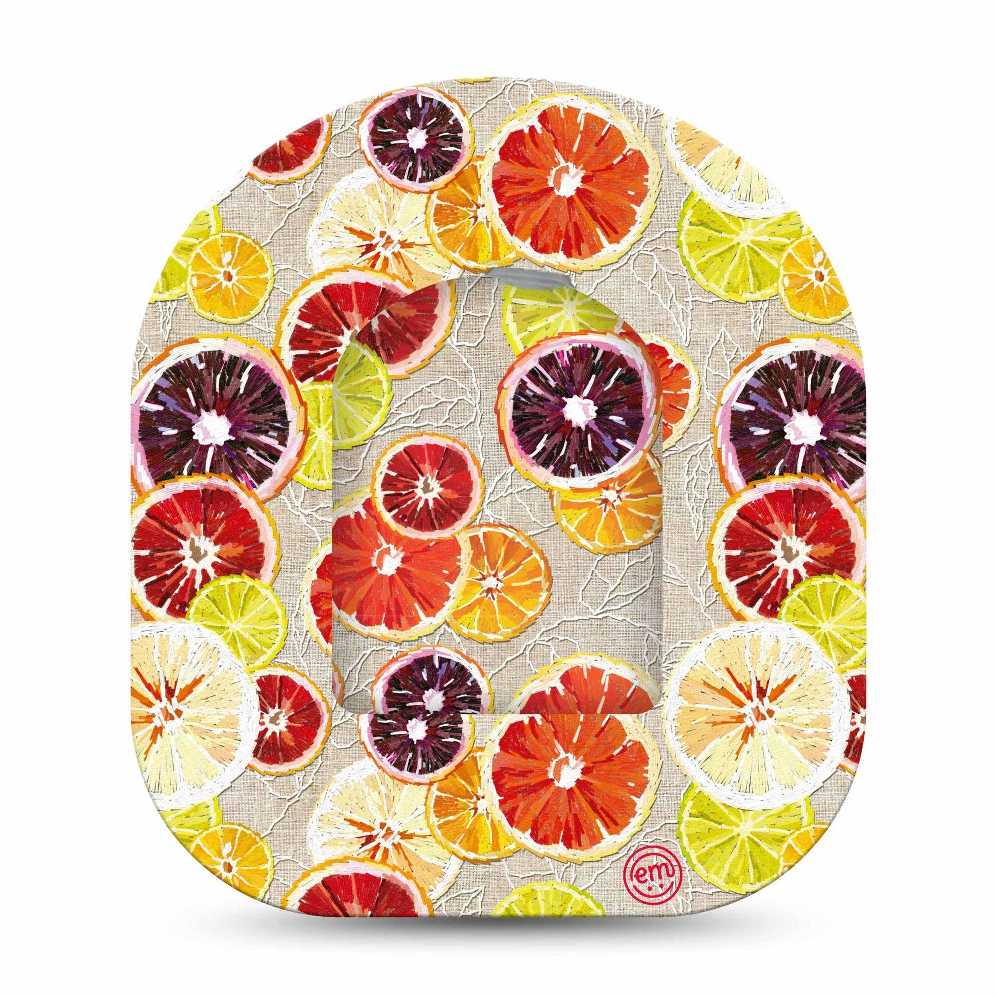 ExpressionMed Citrus Slices Pod Sticker with Matching Tape Sliced Lime Orange Grapefruit Lemons Art Pump Design