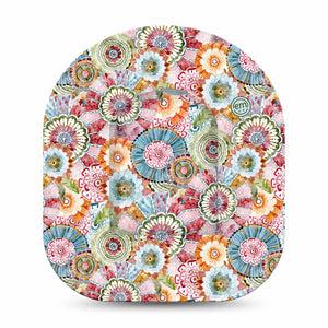 ExpressionMed Petal Print Pod Full Wrap Sticker Single with Matching Omnipod Patch Sticker Muted colored small floral print design Vinyl Decoration Pump design