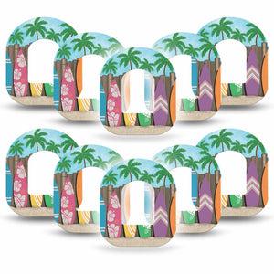 Surfs Up Pod Tape, 10-Pack, Beach Day Inspired, CGM Plaster Patch Design