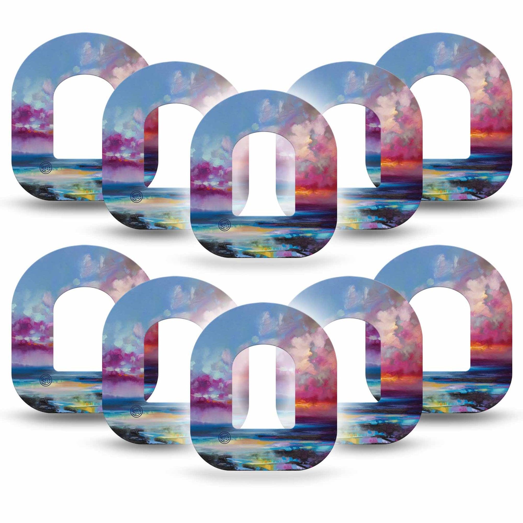 ExpressionMed Painted Skies Omnipod Tape 10-Pack Tape Golden Twilight, Adhesive Patch Pump Design