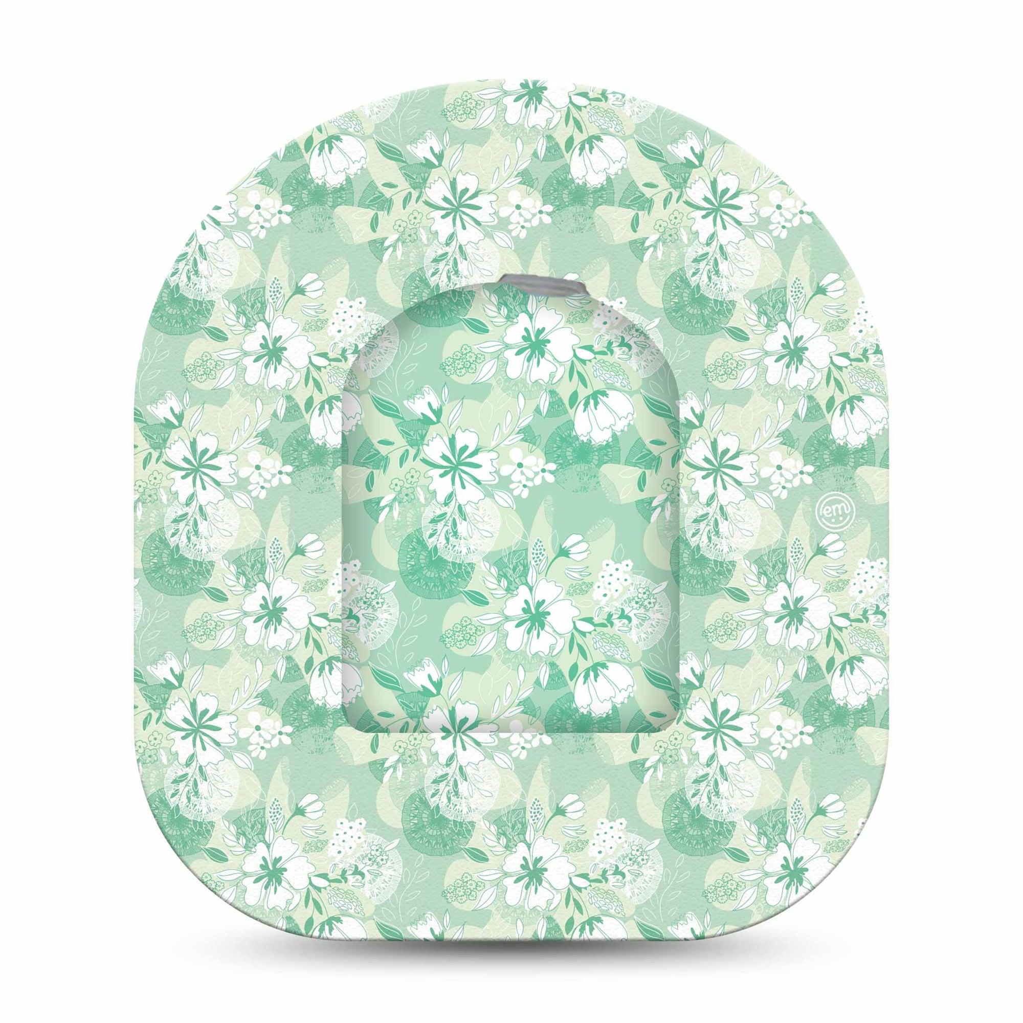 Airy Florals Pod Sticker with Matching Tape Single Pastel Green Flower Vinyl Pump Design