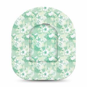 Airy Florals Pod Sticker with Matching Tape Single Pastel Green Flower Vinyl Pump Design