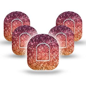 ExpressionMed 5-Pack Glittering Fall Ombre Omnipod Patches Tapes and Stickers