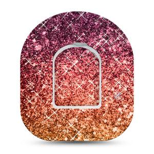 ExpressionMed Glittering Fall Ombre Omnipod Patch Single Tape and Sticker
