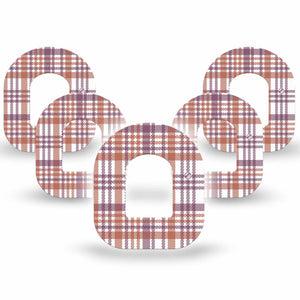 Auburn Plaid Omnipod Tape, 5-pack, Plaid Fall Fashion Adhesive