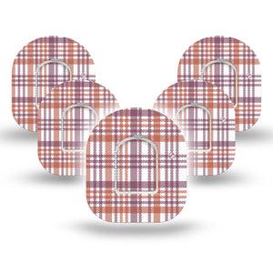 Auburn Plaid Omnipod Tape, 5-pack, Plaid Fall Fashion Adhesive Tapes and Stickers