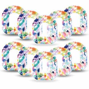 ExpressionMed Kaleidoscope Pod Tape, 10-Pack Tapes, Psychedelic Colors Inspired, CGM Plaster Patch Design