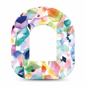 ExpressionMed Kaleidoscope Pod Tape, Single, Colorful Montage Themed, CGM Adhesive Patch Design