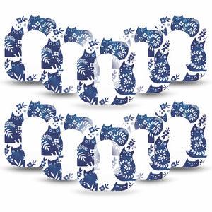 10-Pack Blue Delft Kittens Animals Omnipod Adhesive Covers