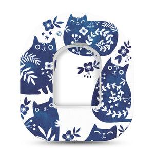 Blue Delft Kittens Animals Omnipod Adhesive Cover Single Tape and Sticker