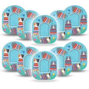 10-Pack Blue Sweater Cats Animals Omnipod Pump Covers Tapes and Stickers