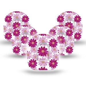 5-Pack Brilliant Daisies Omnipod Insulin Pump Patches Tapes and Stickers