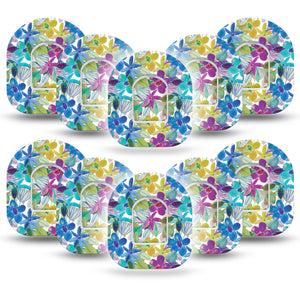 10-Pack Watercolor Floral Omnipod Patches Tapes and Stickers