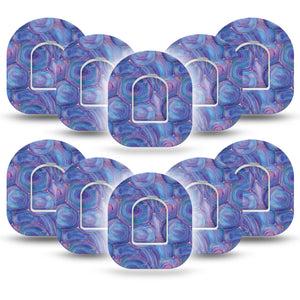 ExpressionMed Purple Agate Omnipod Tape, 10-Pack, Purple Fall Pump Overlay Tape with center stickers