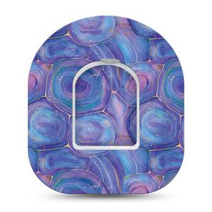 ExpressionMed Purple Agate Omnipod Tape, Single, Purple Fall Pump Overlay Tape with center sticker