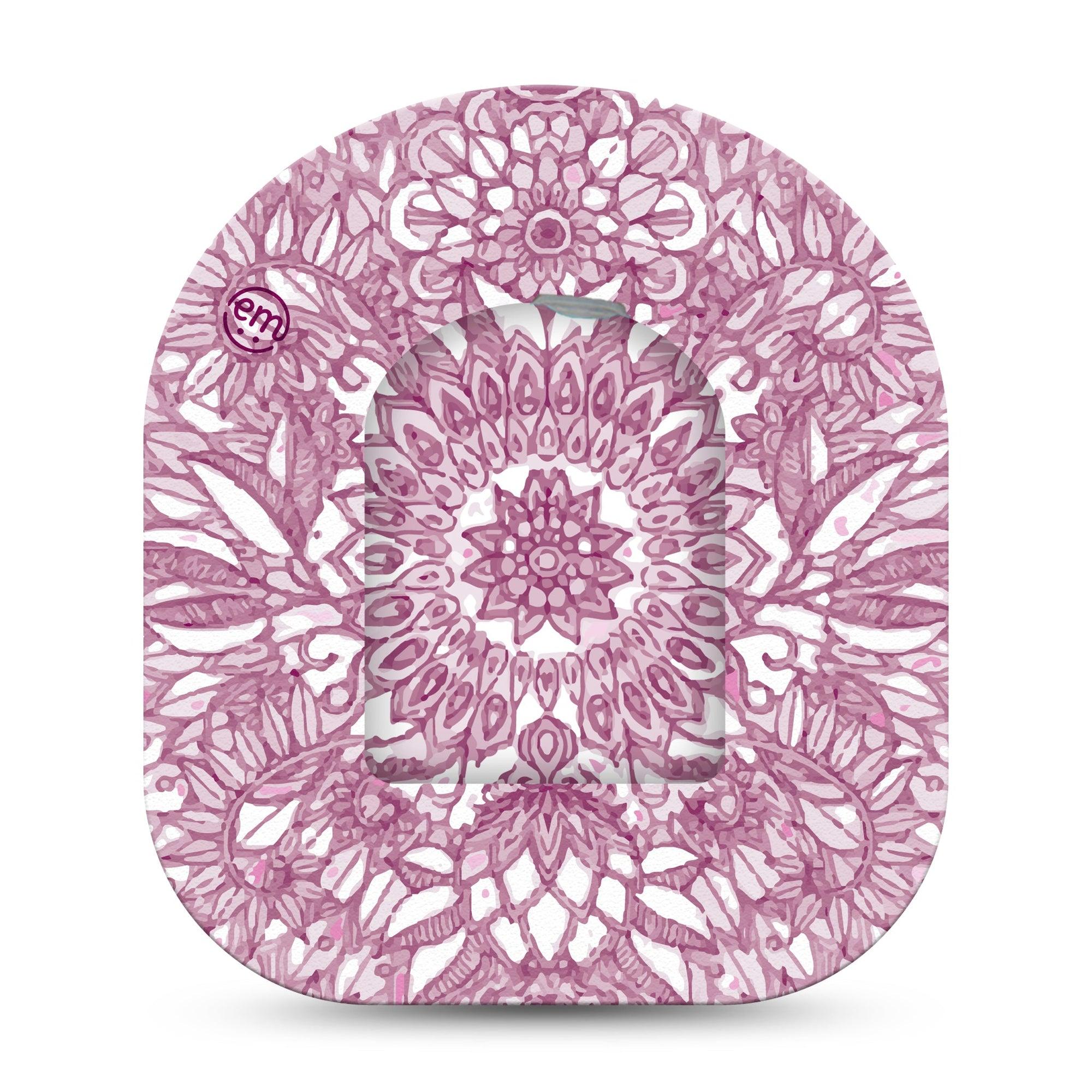 ExpressionMed Burgandy Floral Pod Center Sticker with Matching Pod Tape Full Wrap Single Sticker only Purple mandala inspired Floral Vinyl Pump Design