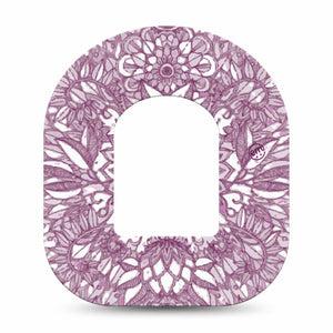 Burgundy Floral Omnipod Overlay Tape, Single, Fall Fashion Pod Adhesive