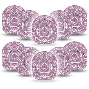 Burgundy Floral Omnipod Overlay Tape, 10-Pack Tape and 10-Pack Sticker, Fall Fashion Pod Adhesive