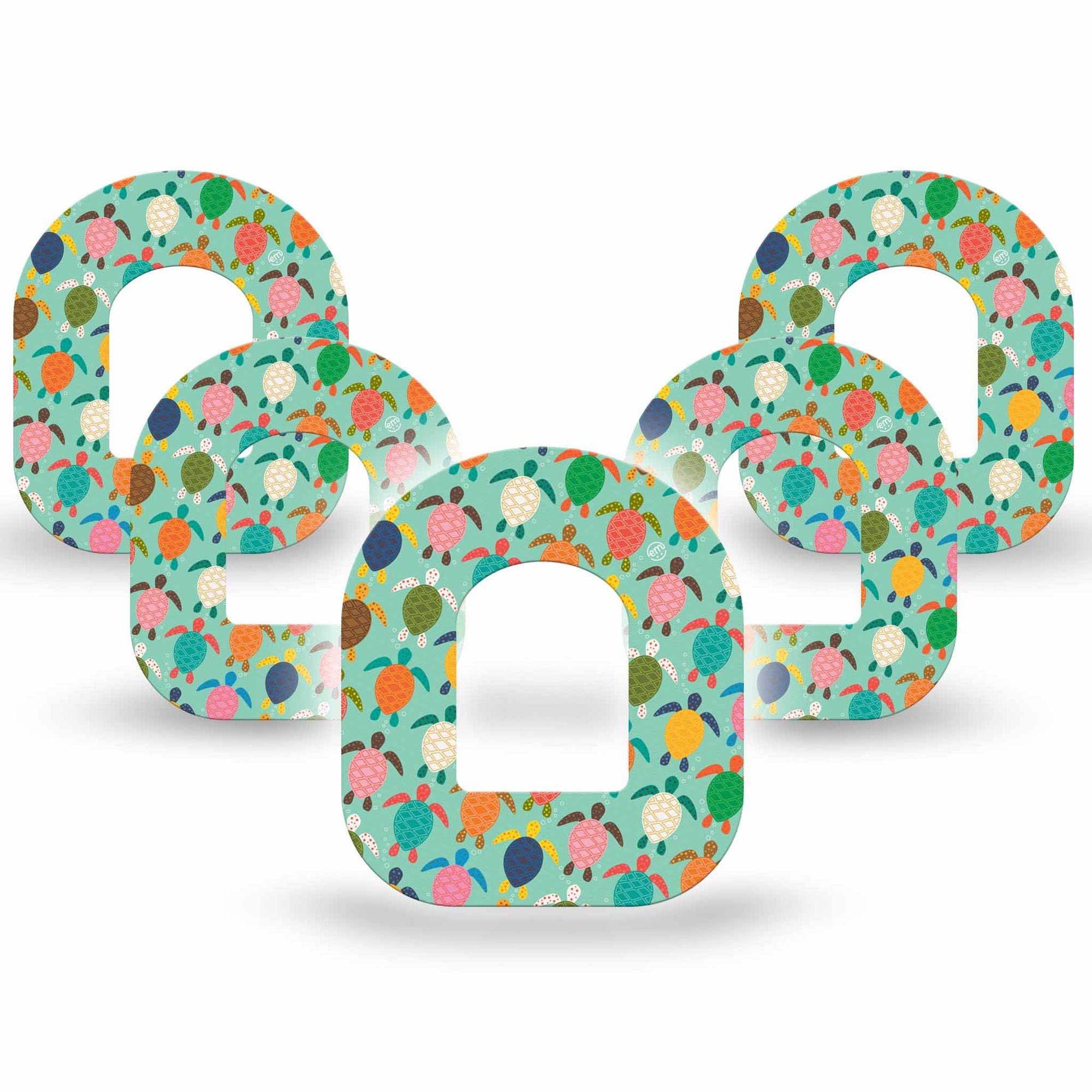 ExpressionMed Sea Turtles Omnipod Tape, 5-Pack Tape Bale Of Turtles Inspired, Adhesive Patch Pump Design