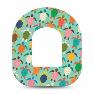 ExpressionMed Sea Turtles Omnipod Tape, Single Tape Colorful Turtle Shells Themed, Adhesive Patch Pump Design