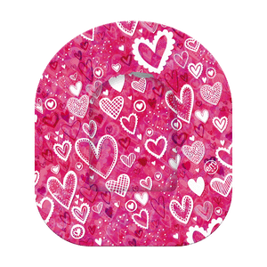 Whimsical Hearts Pod Center Sticker with Matching Tape Single Whimsical Hearts Vinyl Pump Design