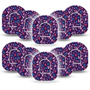 Watercolor Love Omnipod Adhesive Tape, 10-Pack Tape and 10-Pack Sticker, Valentine's Day Theme Design, Heart and Love