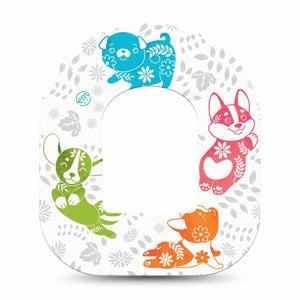 ExpressionMed Gooseberry Puppies Omnipod Adhesive Patch, Single, Pyrex Puppy Themed CGM Adhesive Tape Design