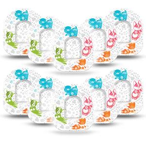 ExpressionMed Gooseberry Puppies Omnipod Adhesive Patch, 10-Pack Tape and 10-Pack Sticker, Pyrex Puppy Themed CGM Adhesive Tape Design