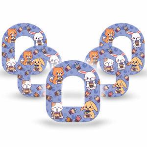 Boba Buddies Omnipod Adhesive Patch, 5-Pack, Animal Design CGM Adhesive Patch