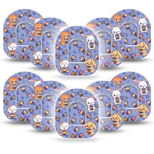 Boba Buddies Omnipod Adhesive Patch, 10-Pack Tape and 10-Pack Sticker, Animal Design CGM Adhesive Patch