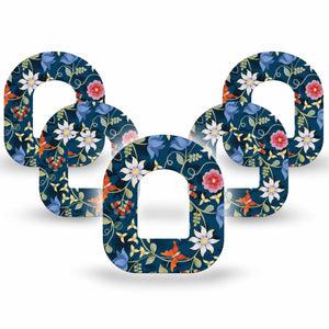 ExpressionMed Floral Folklore Pod Tape, 5-Pack, Floral Myth Themed, CGM, Plaster Design