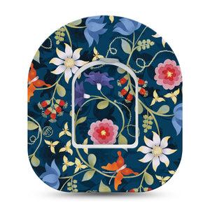 ExpressionMed Floral Folklore Pod Single Tape and Single Sticker, Fabled Florals, CGM, Plaster Design Patch