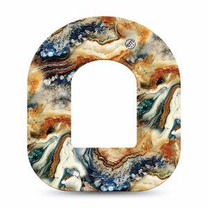 Sea in a Storm Omnipod Adhesive, Single, Water Beach Themed Design Breathable CGM Tape